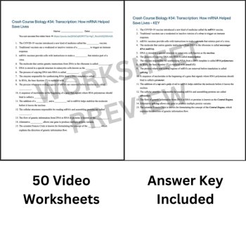 Crash Course BIOLOGY #34: Transcription: How mRNA Helped Save Lives | Worksheet, image 3