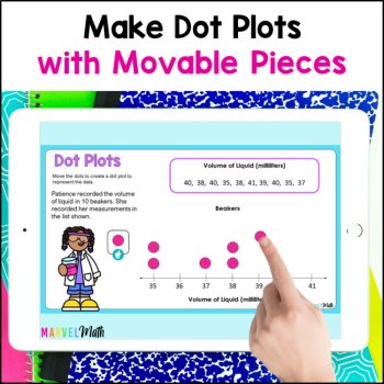 Dot Plot Activities with Fractions & Whole Numbers TEKS 3.8A 3.8B Google Slides, image 2