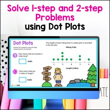 Dot Plot Activities with Fractions & Whole Numbers TEKS 3.8A 3.8B Google Slides, image 4