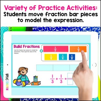 Sum of Unit Fractions - Composing and Decomposing Fractions - 3.NF.1, TEKS 3.3D, image 2