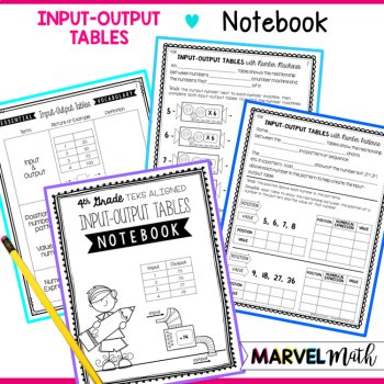 Input-Output Table Patterns Notebook 4th Grade TEKS by Marvel Math, image 4