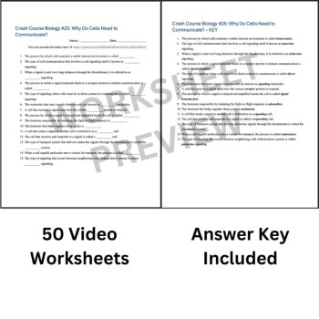 Crash Course BIOLOGY #25: Why Do Cells Need to Communicate? Worksheet | Sub Plan, image 3