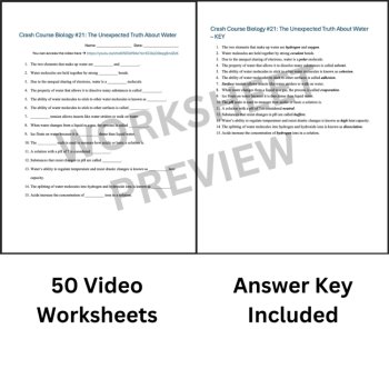 Crash Course BIOLOGY #21: The Unexpected Truth About Water | Video Worksheet, image 3
