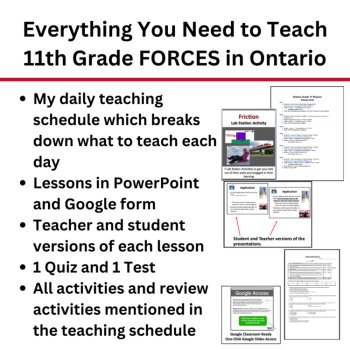 Ontario Grade 11 FORCES Physics Curriculum | Teaching Schedule, Lessons | SPH3U, image 2