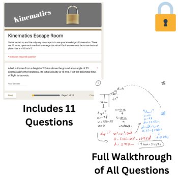 Kinematics Digital Escape Room | 1, 2D Motion, Vectors, Acceleration, Projectile, image 2