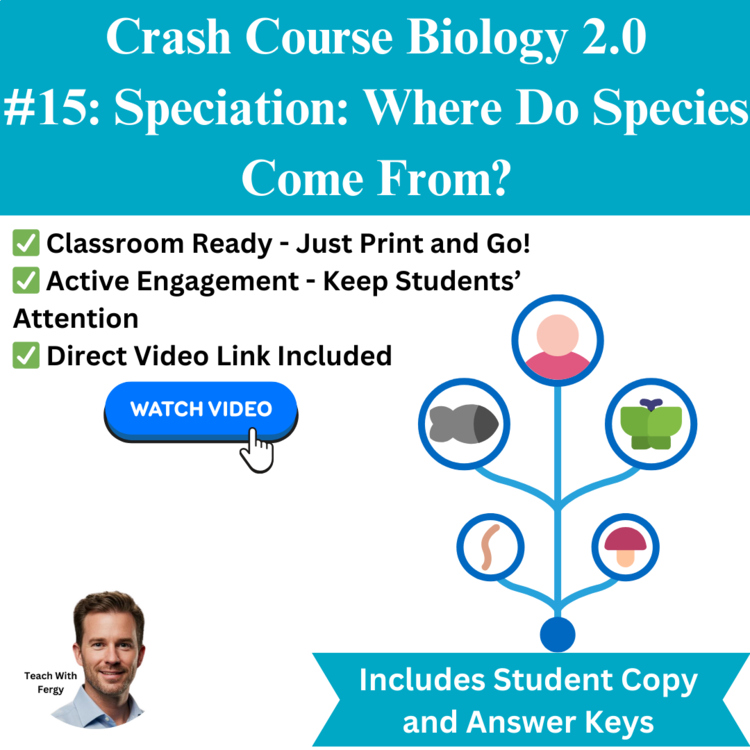 Crash Course BIOLOGY #15: Speciation: Where Do Species Come From? Worksheet