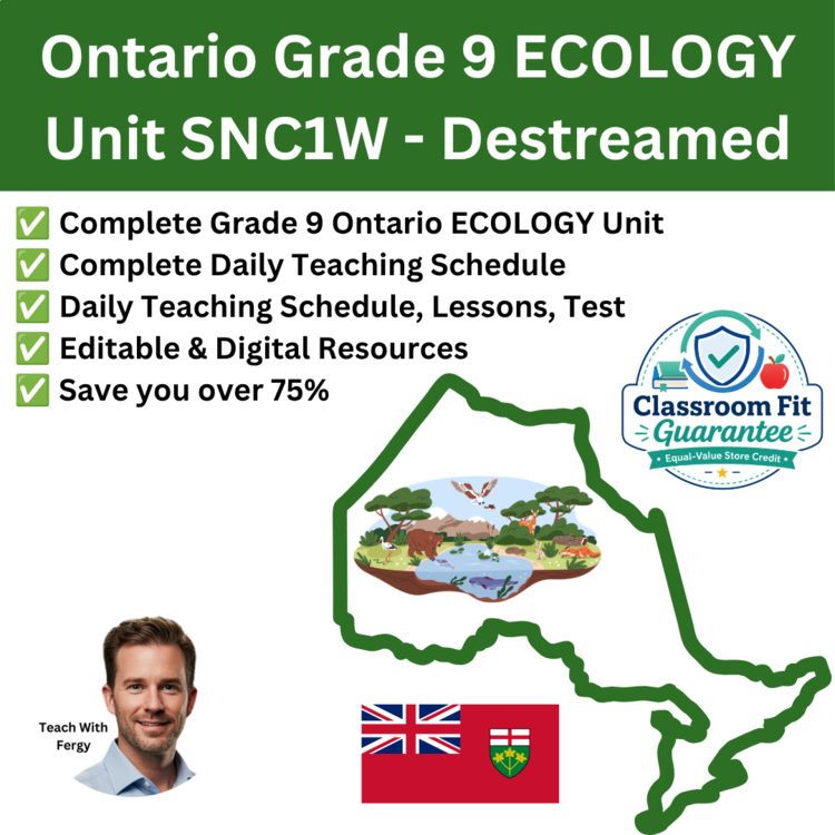 Ontario Grade 9 ECOLOGY Unit | SNC1W, SNC1D | Teaching Schedule, Lessons, Test