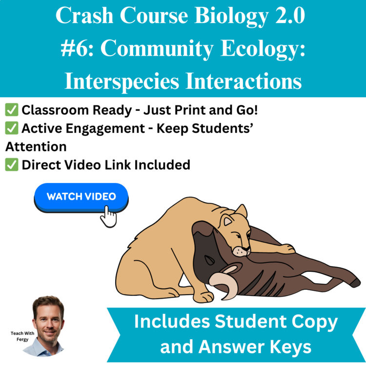 Crash Course BIOLOGY #6: Community Ecology Interspecies Interactions Worksheet