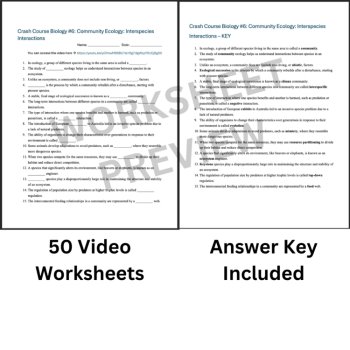 Crash Course BIOLOGY #6: Community Ecology Interspecies Interactions Worksheet, image 3