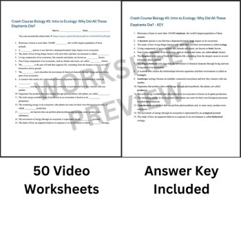 Crash Course BIOLOGY #5: Why Did All These Elephants Die? Video Worksheet 2024, image 3