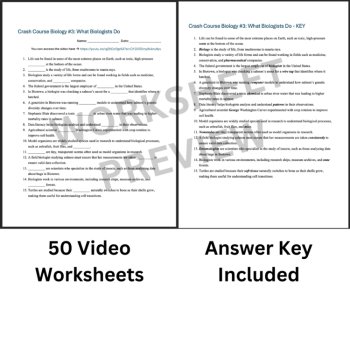 Crash Course BIOLOGY #3: What Biologists Do Video Worksheet 2024 | Sub Plan, image 3