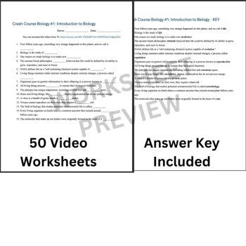 Crash Course BIOLOGY #1: Introduction to Biology Video Worksheet 2024 | Sub Plan, image 3
