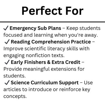 Emergency Sub Plans Science | 9th, 10th Grade Reading Comprehension & Questions, image 3