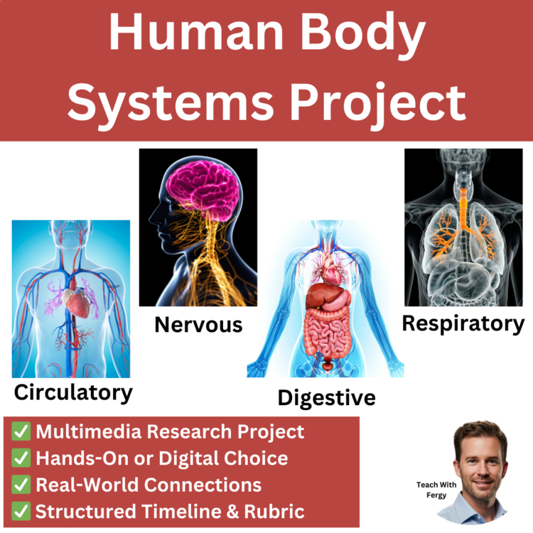 Body Systems Project | 3D Model, Animation, Worksheet | 9th, 10th, 11th Grade