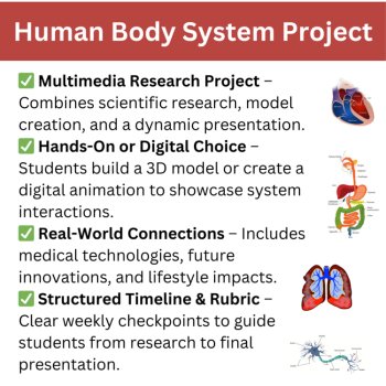 Body Systems Project | 3D Model, Animation, Worksheet | 9th, 10th, 11th Grade, image 2