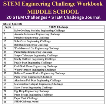 STEM Engineering Challenge Workbook | 20 Editable MIDDLE SCHOOL STEM Challenges, image 2