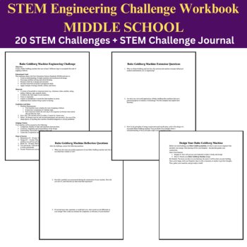 STEM Engineering Challenge Workbook | 20 Editable MIDDLE SCHOOL STEM Challenges, image 3