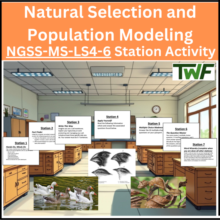 Natural Selection and Population Modeling - Station Activity - NGSS-MS-LS4-6