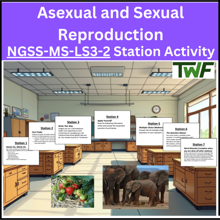 Asexual and Sexual Reproduction - Station Activity - NGSS-MS-LS3-2