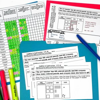 2nd Grade Addition & Subtraction Exit Tickets TEKS 2.4A 2.4B 2.4C 2.4D 2.7C, image 3
