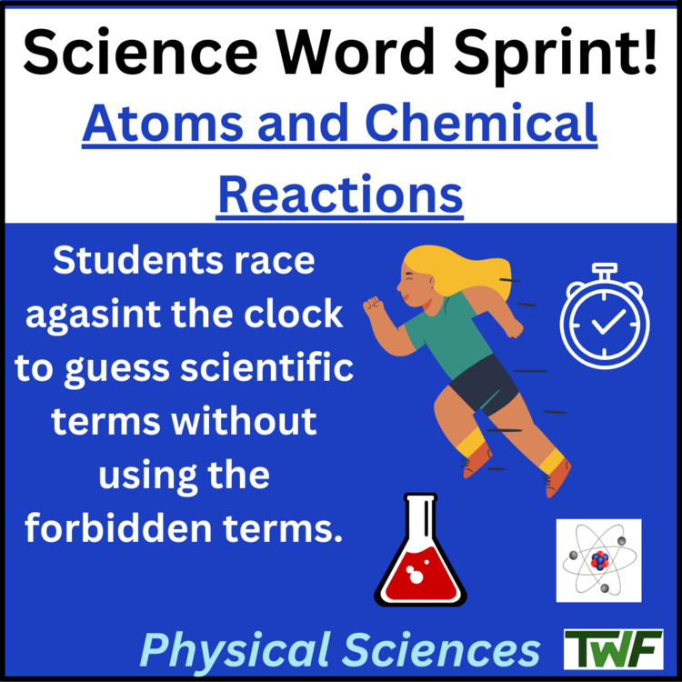 Atoms and Chemical Reactions Review Game - Science Word Sprint | Elements