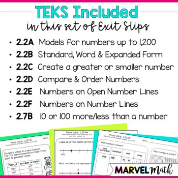2nd Grade Place Value TEKS Exit Tickets 2.2A 2.2B 2.2C 2.2D 2.2E 2.2F 2.7B, image 2