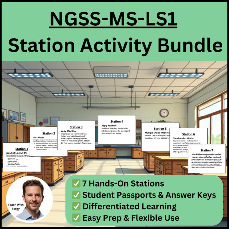 From Molecules to Organisms Station Activity Bundle | NGSS-MS-LS1 | Cells, Body