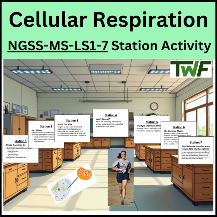 Cellular Respiration Station Activity -MS-LS1-7 | ATP molecules and Mitochondria