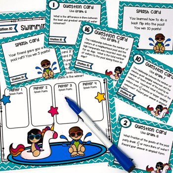5th Grade STAAR STATION 10: Swimming in Data  TEKS 5.9C Math Center, image 2