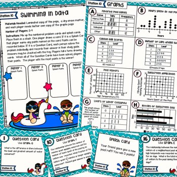 5th Grade STAAR STATION 10: Swimming in Data  TEKS 5.9C Math Center, image 4