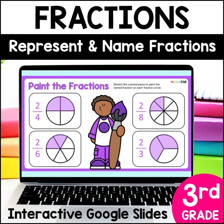 Introduction to Fractions - 3rd Grade Fractions Google Slides TEKS 3.3A, 3.NF.1