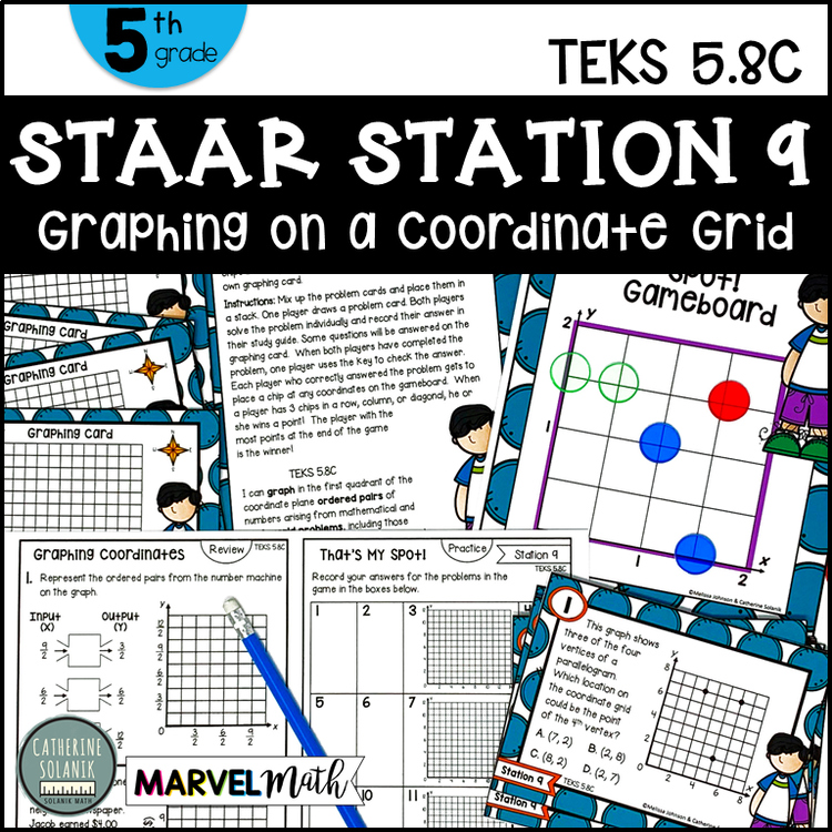 5th Grade STAAR STATION 9: That's My Spot  TEKS 5.8C Math Center