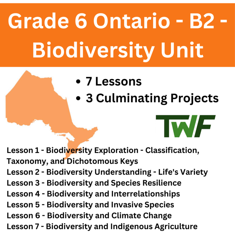 Ontario Biodiversity Grade 6 Complete Unit Bundle-Lessons & Culminating Projects