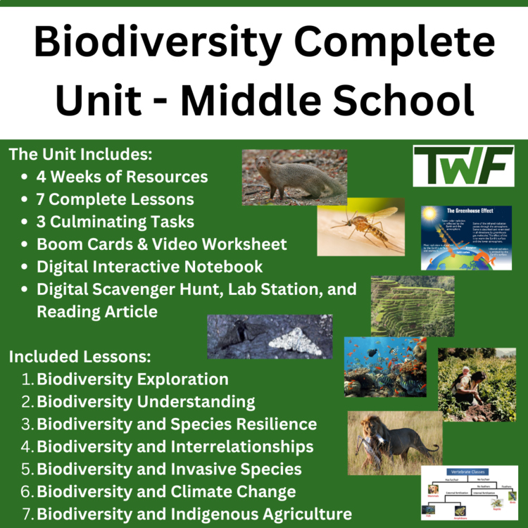 Biodiversity Unit Bundle | Species Resilience, Invasive Species |  6th, 7th, 8th