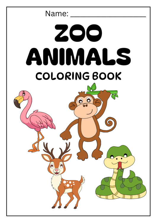 Zoo Animals Coloring Book - Perfect for Kids Learning About Zoo Animals