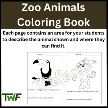 Zoo Animals Coloring Book - Perfect for Kids Learning About Zoo Animals, image 2