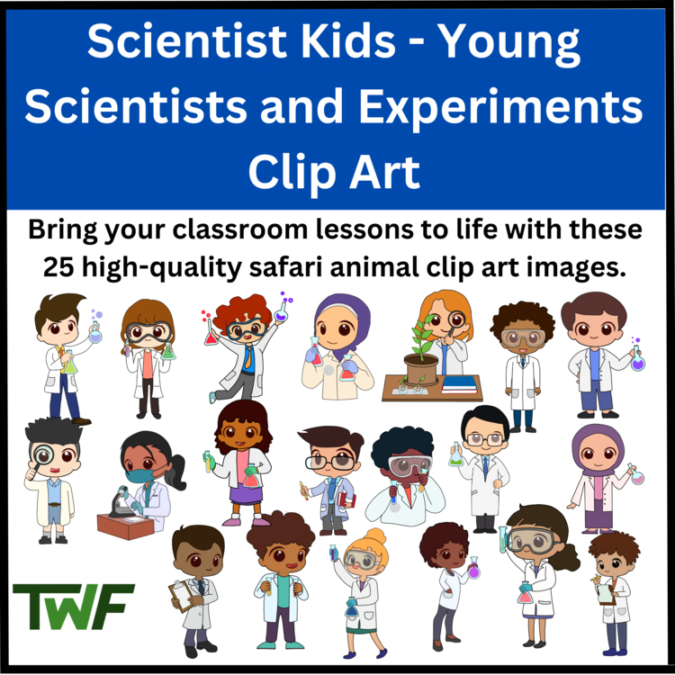 Scientist Kids - Young Scientists and Experiments Clip Art - Science Clip Art