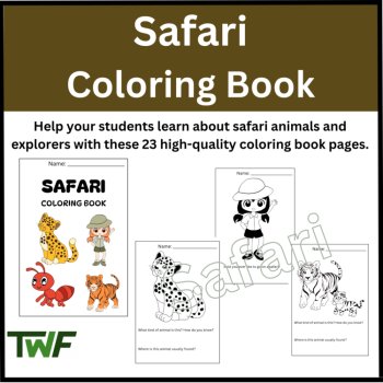 Safari Coloring Book - Perfect for Kids Learning About Safaris & Safari Animals, image 2