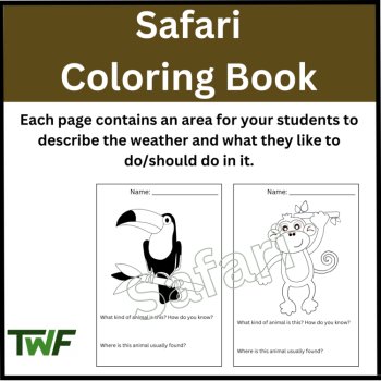 Safari Coloring Book - Perfect for Kids Learning About Safaris & Safari Animals, image 3