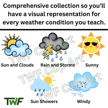 Weather Clip Art - Perfect for Elementary Classrooms - Science Clipart, image 3
