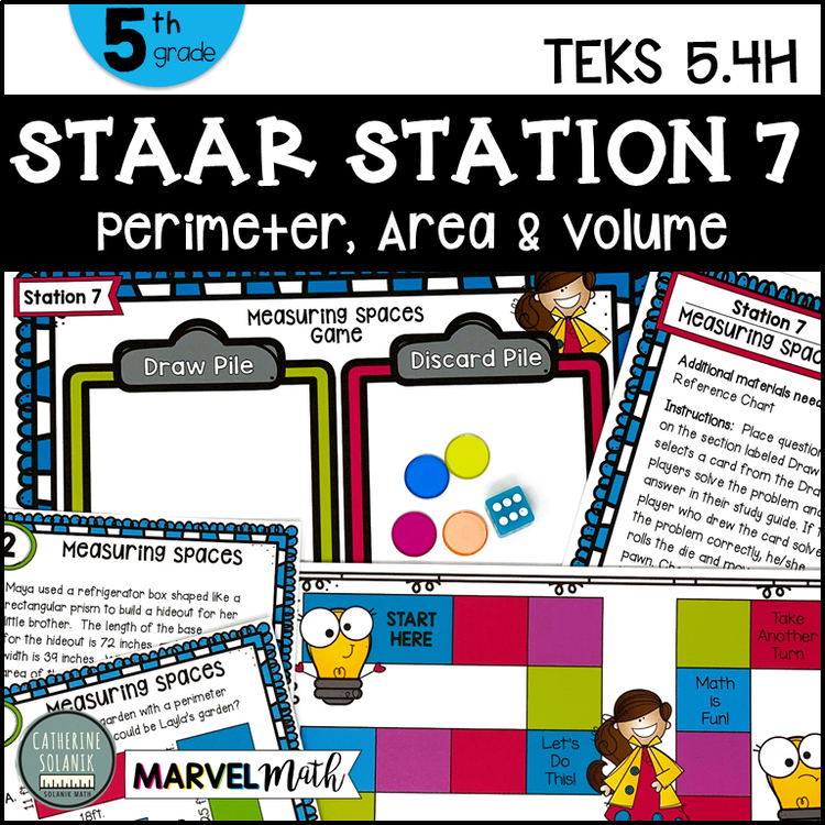 5th Grade STAAR STATION 7: Measuring Spaces  TEKS 5.4H Math Center