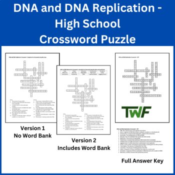 DNA and DNA Replication - Crossword Puzzle Activity, image 2