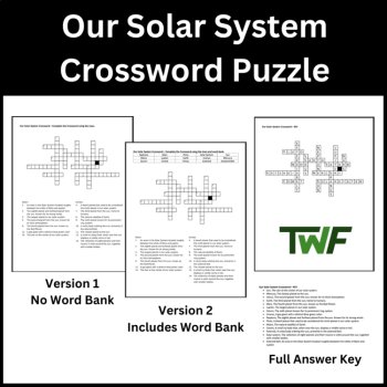 Our Solar System Crossword Puzzle Activity, image 2
