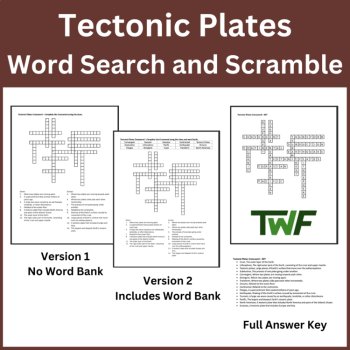 Tectonic Plates Crossword Puzzle Activity | Plate Tectonics, image 2