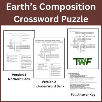 Earth’s Composition Crossword Puzzle Activity, image 2