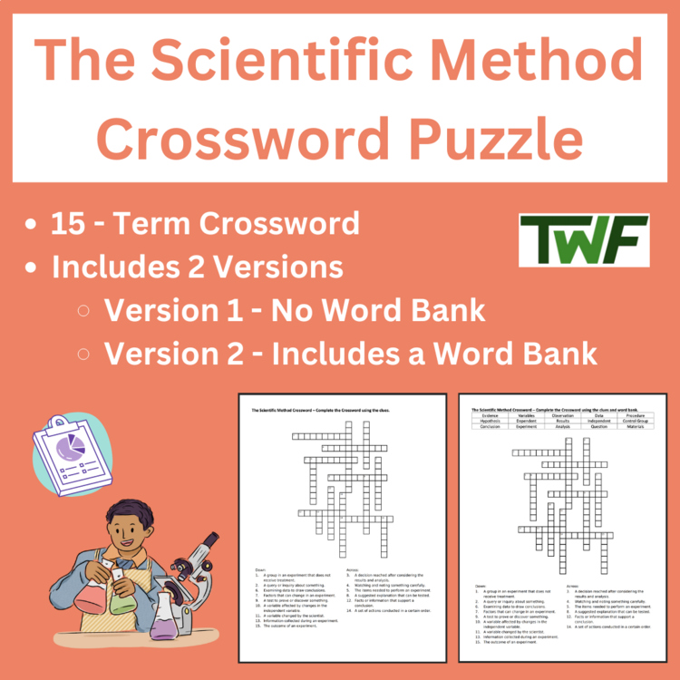 The Scientific Method Crossword Puzzle Activity