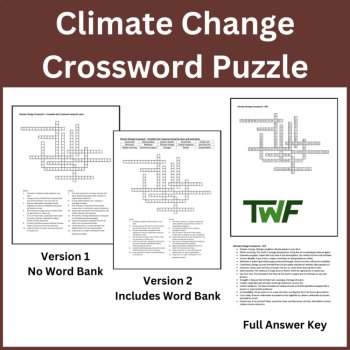 Climate Change Crossword Puzzle Activity, image 2