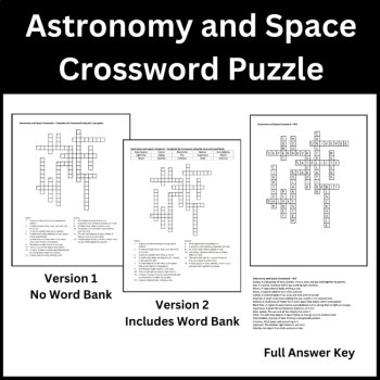 Astronomy and Space Crossword Puzzle Activity, image 2