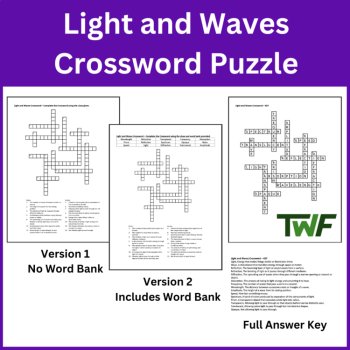 Light and Waves Crossword Puzzle Activity, image 2