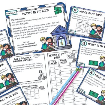 5th Grade STAAR STATION 4: Money in My Bank  TEKS 5.3K Math Center, image 4